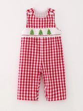 Load image into Gallery viewer, Smocked Christmas Tree Boys Romper
