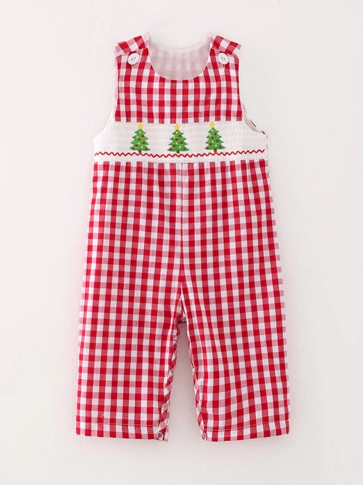 Smocked Christmas Tree Boys Romper